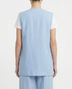 Gilet con bottone gioiello