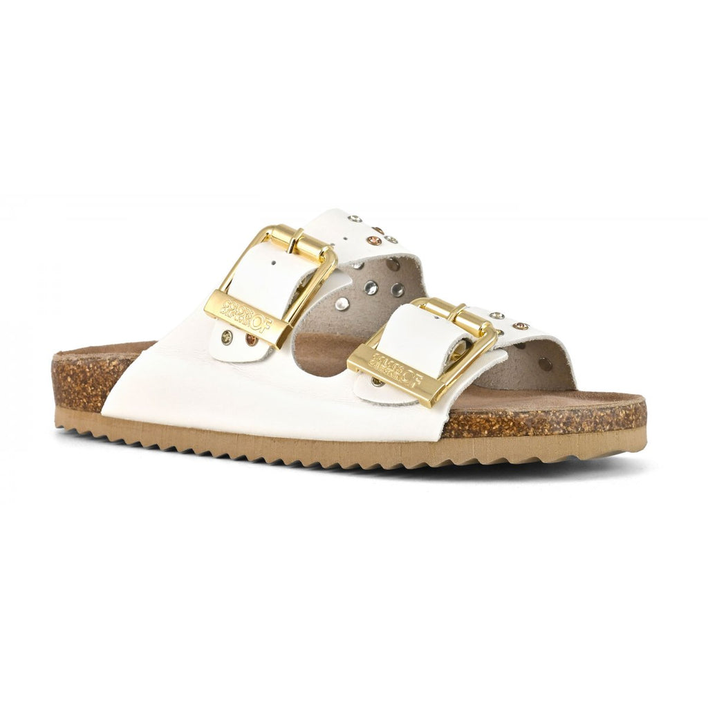 Sandali doppia fascia con borchie