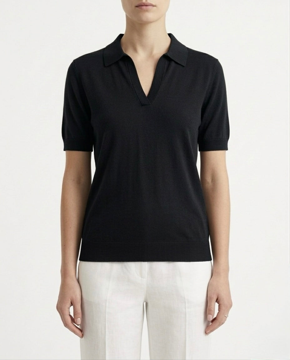 Polo in maglia cotone e seta