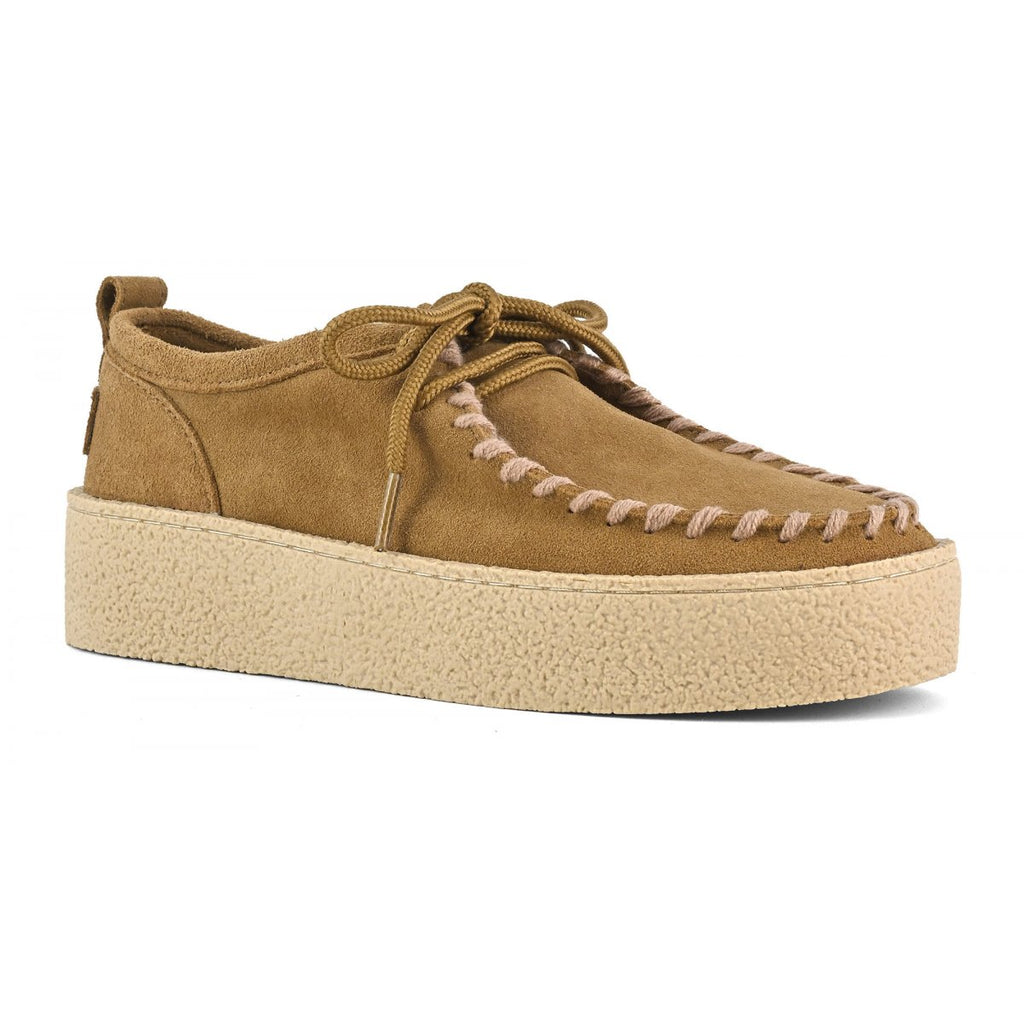 Mocassini stringati platform in suede