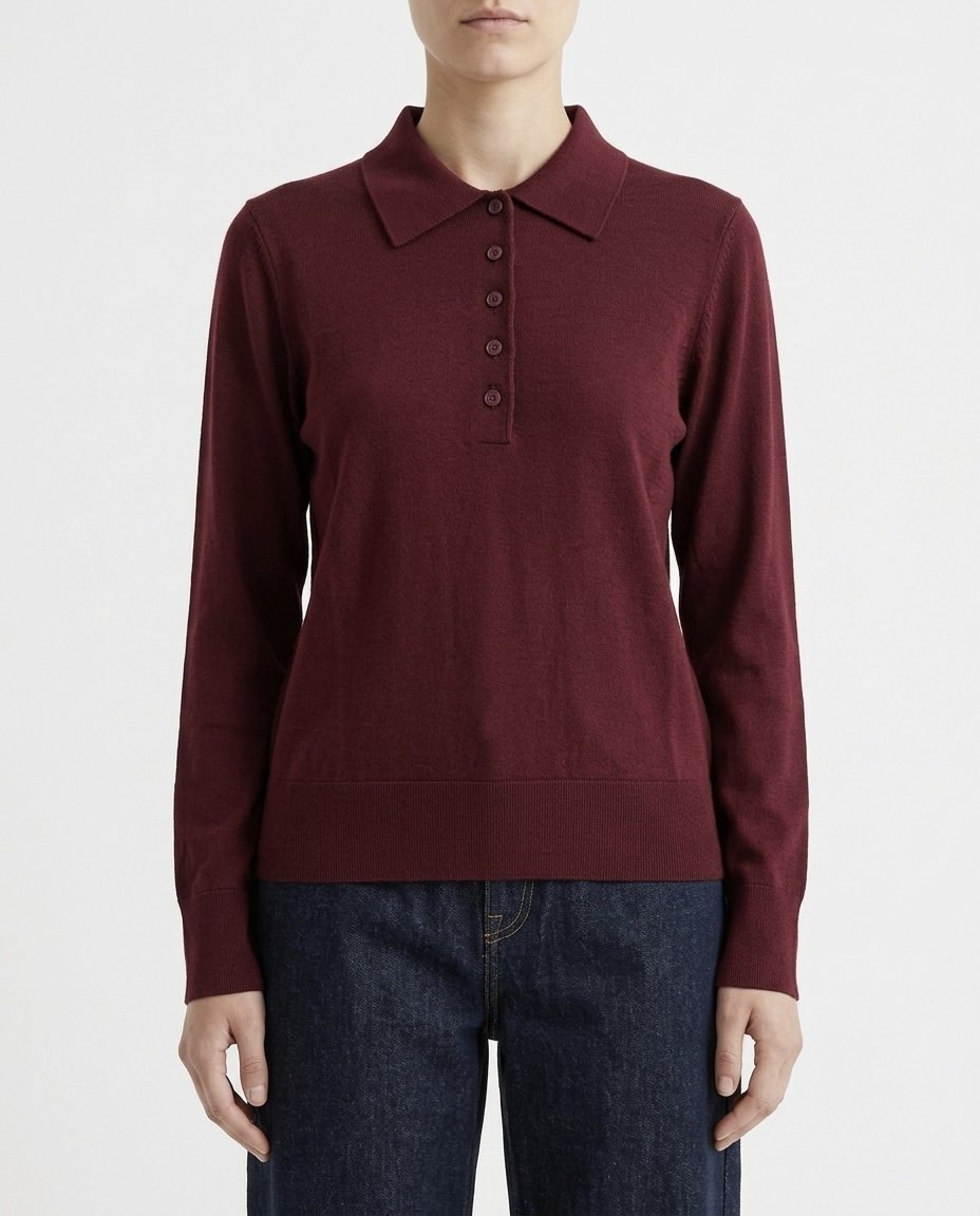 Selected Femme Maglia polo in 100% lana Merino