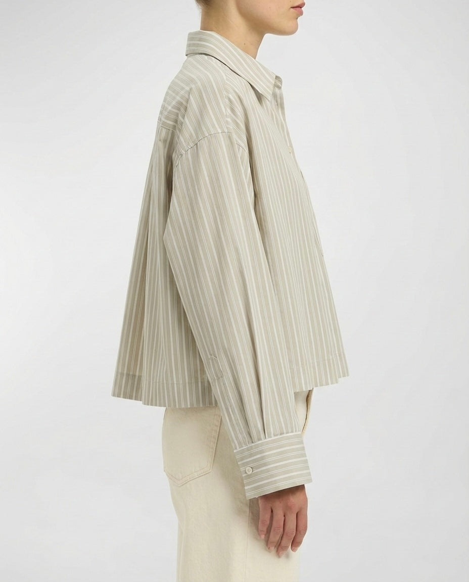 Camicia cropped in cotone