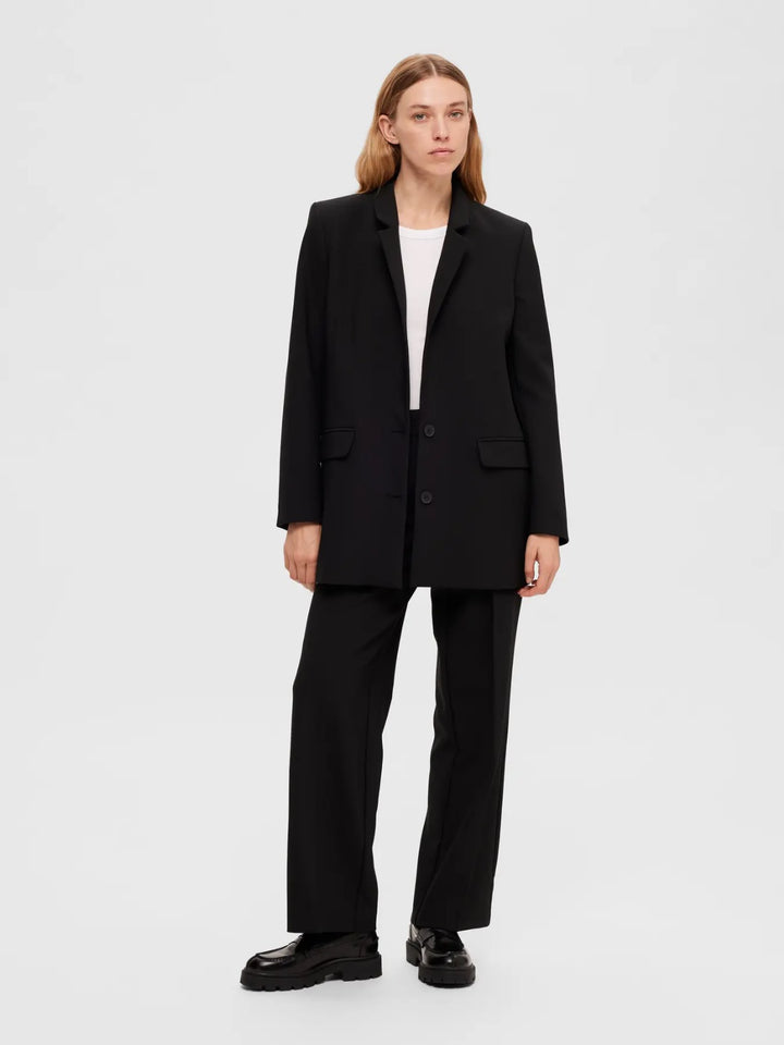 Pantalone nero a gamba larga