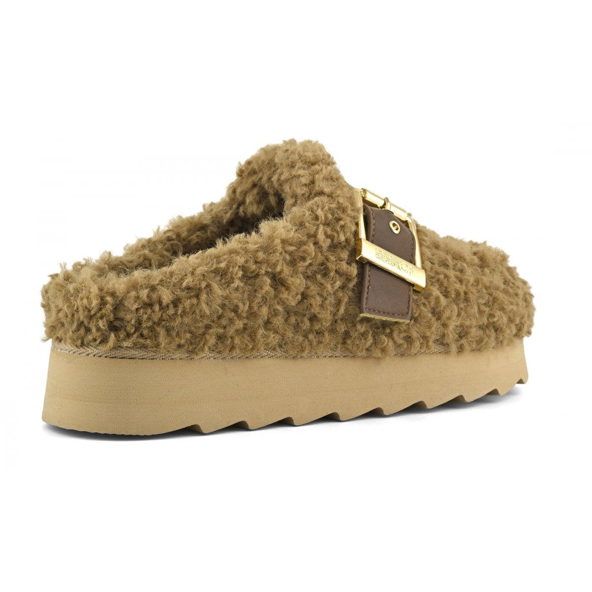 Sabot teddy con maxi fibbia