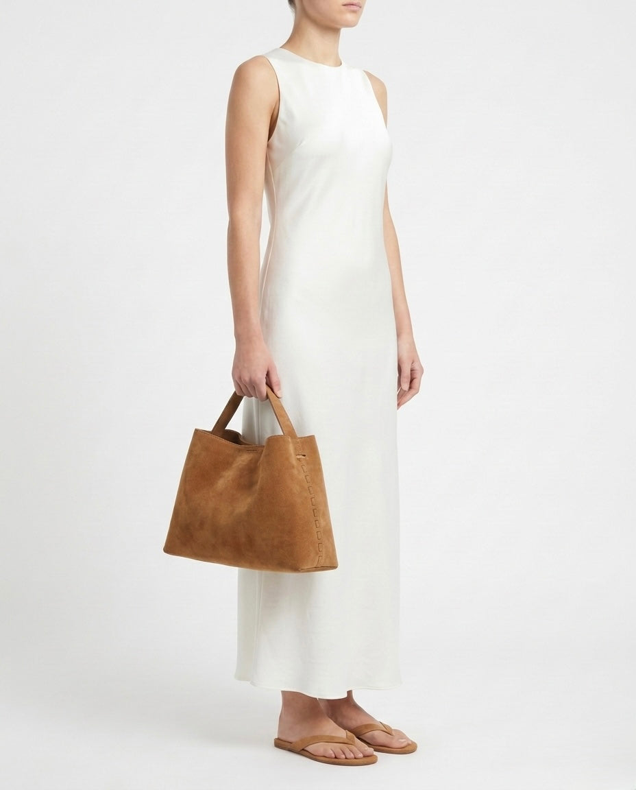 Borsa in pelle scamosciata