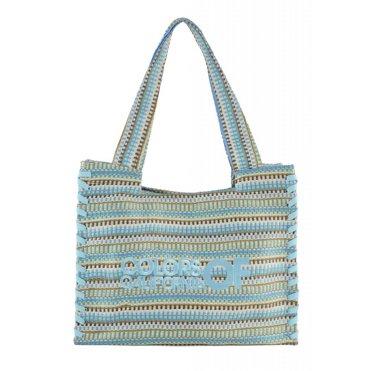 Borsa shopper in rafia multicolor