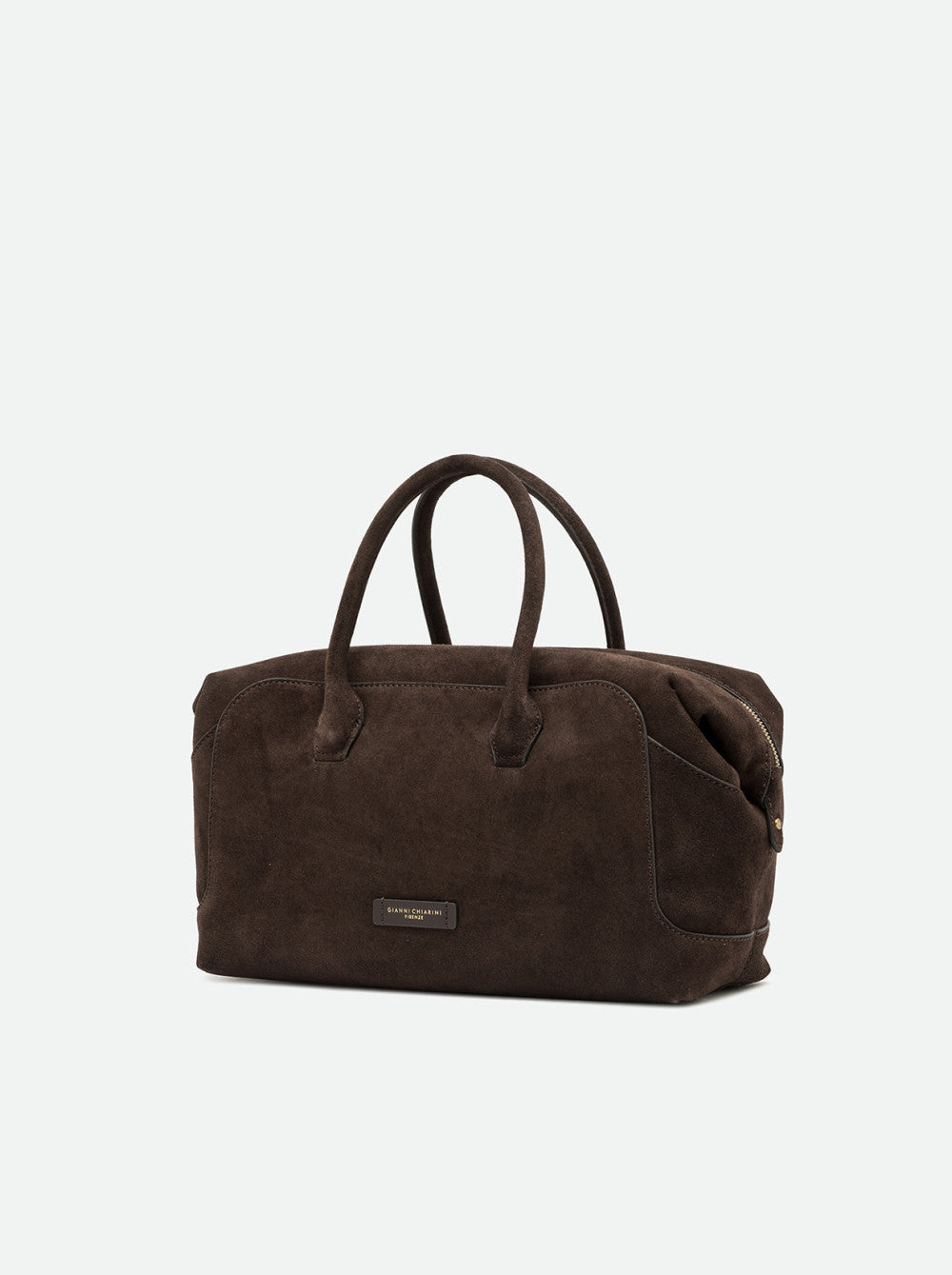 Borsa a Mano Gianni Chiarini Gemma Grande in Pelle Scamosciata Moka