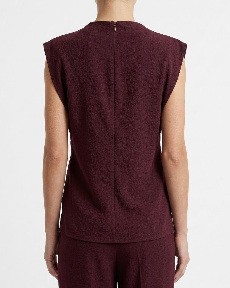 Blusa drappeggiata con spalle strutturate H2O Italia Amarone