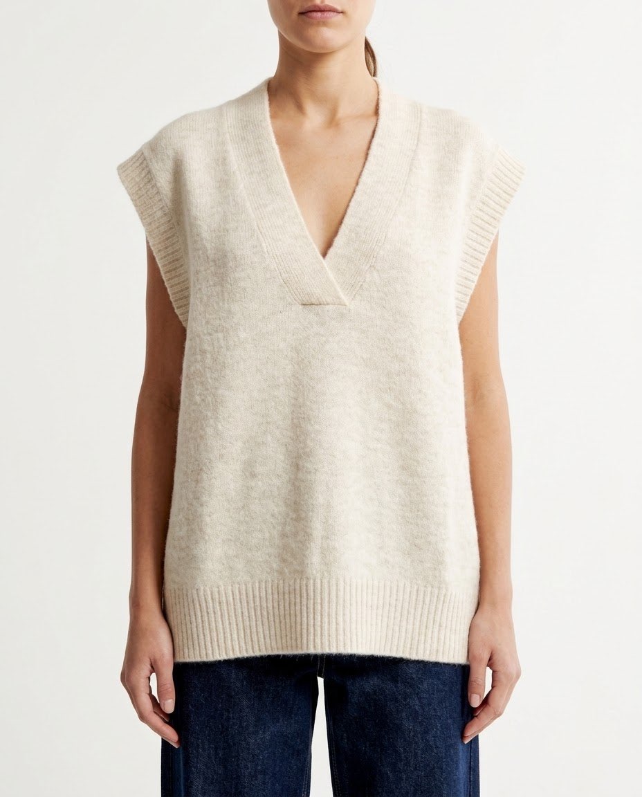 Gilet Maglia H2O Italia Beige e Cammello con Scollo a V