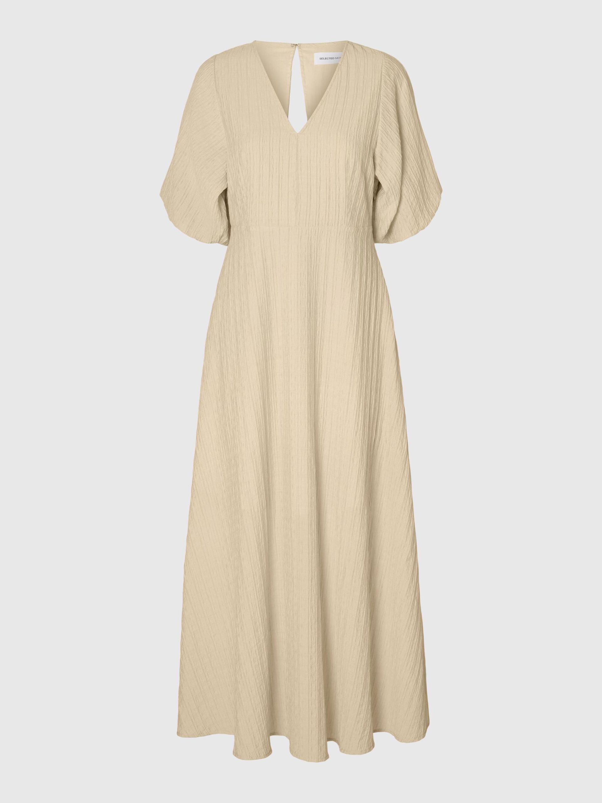 Abito lungo in cotone effetto stropicciato