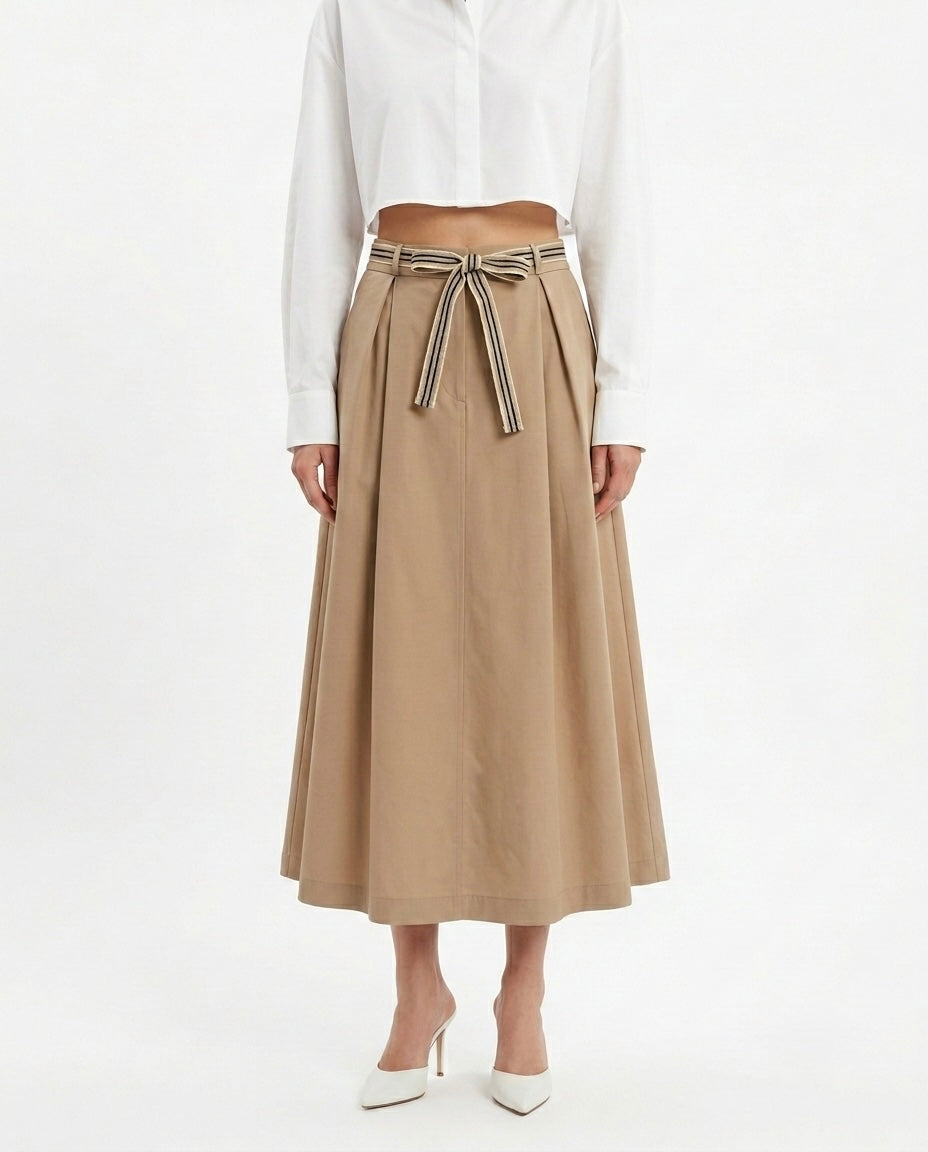 Gonna midi con cintura