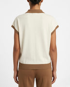 Polo in filo in cotone e lino