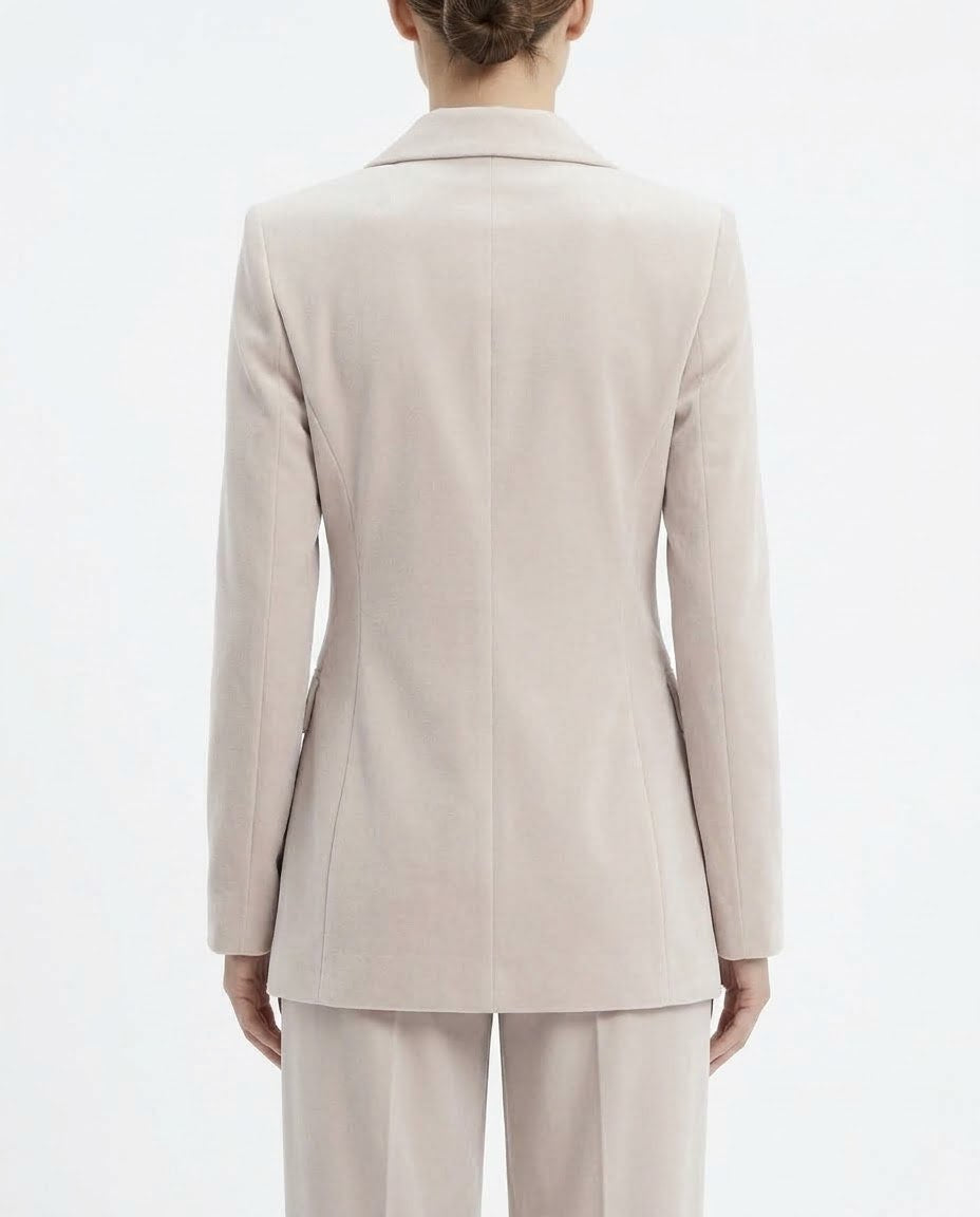 Giacca Blazer Doppiopetto H2O Italia Beige con Revers Ampi