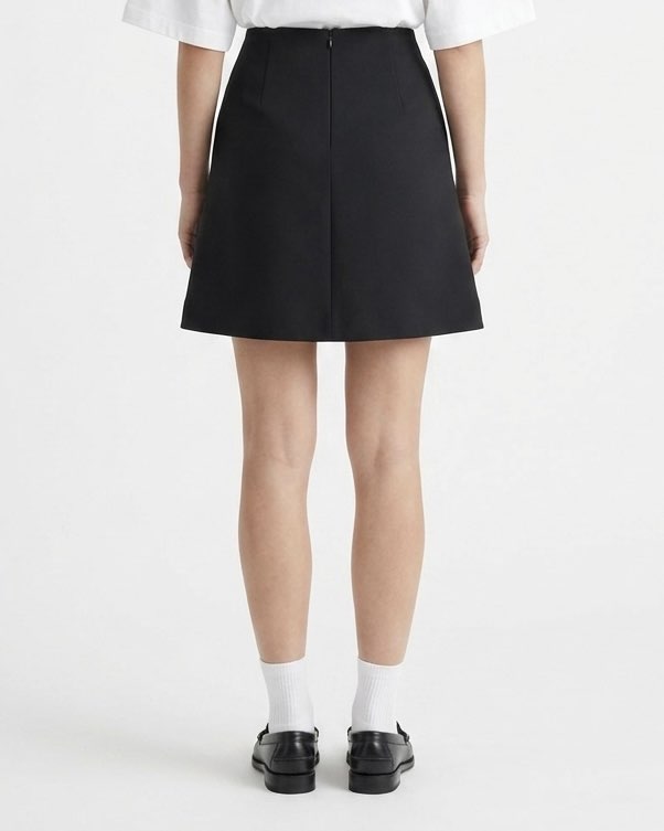 Selected Femme Gonna corta a trapezio in tessuto stretch Nero