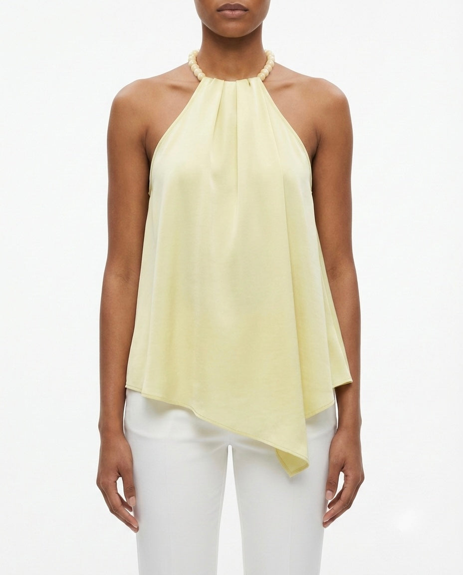 Top halter drappeggiato