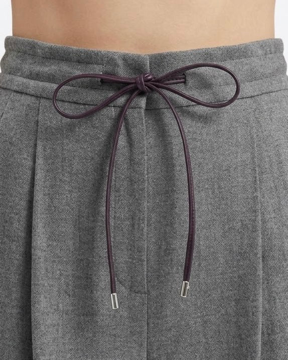 Pantalone H2O Italia Grigio a Gamba Ampia in Misto Lana