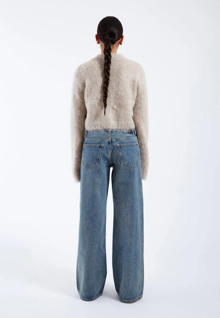 Maglione corto in misto mohair