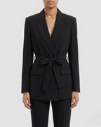 Blazer monopetto con cintura in vita