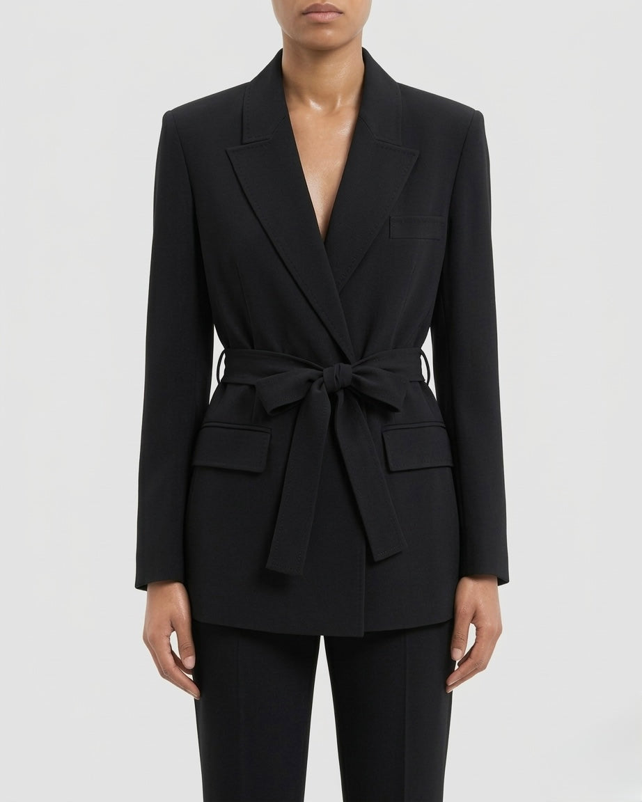 Blazer monopetto con cintura in vita