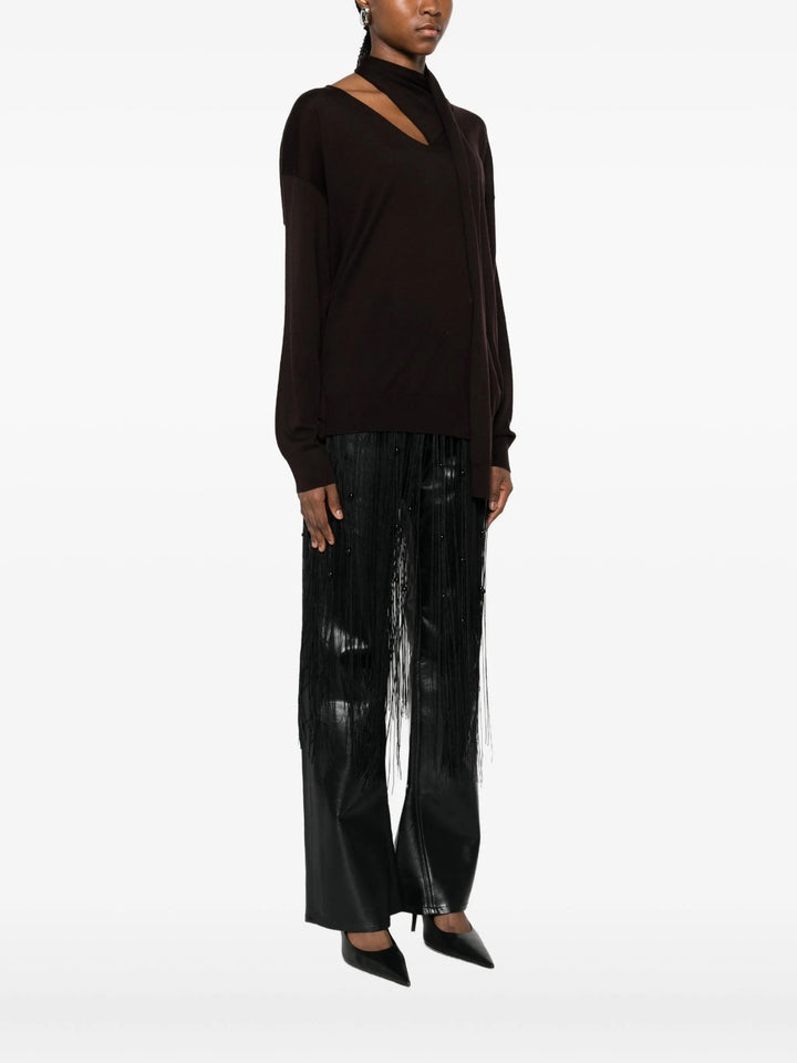 Maglione con dettaglio cut-out sullo scollo