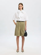 Camicia bianca con maxi fiocco