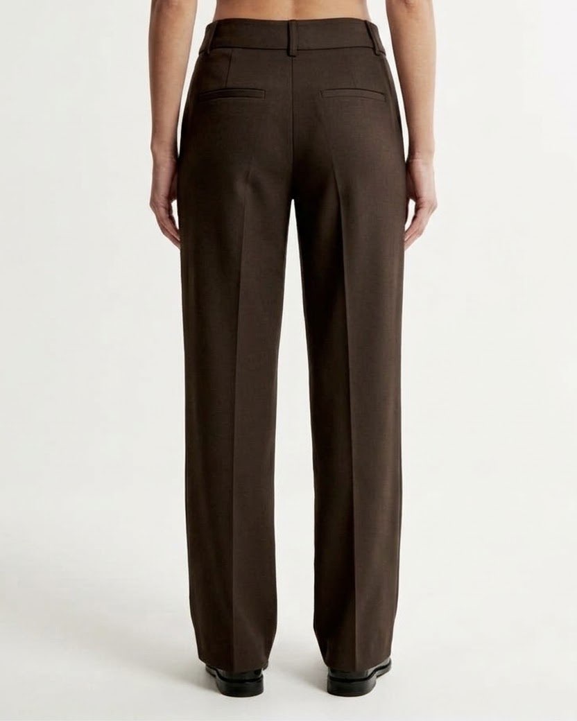 Pantalone Marrone Selected Femme sartoriale dritto