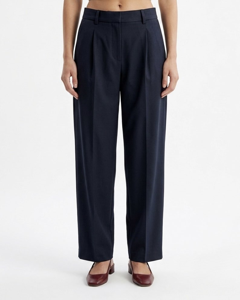 Selected Femme Pantalone sartoriale con pieghe e gamba dritta