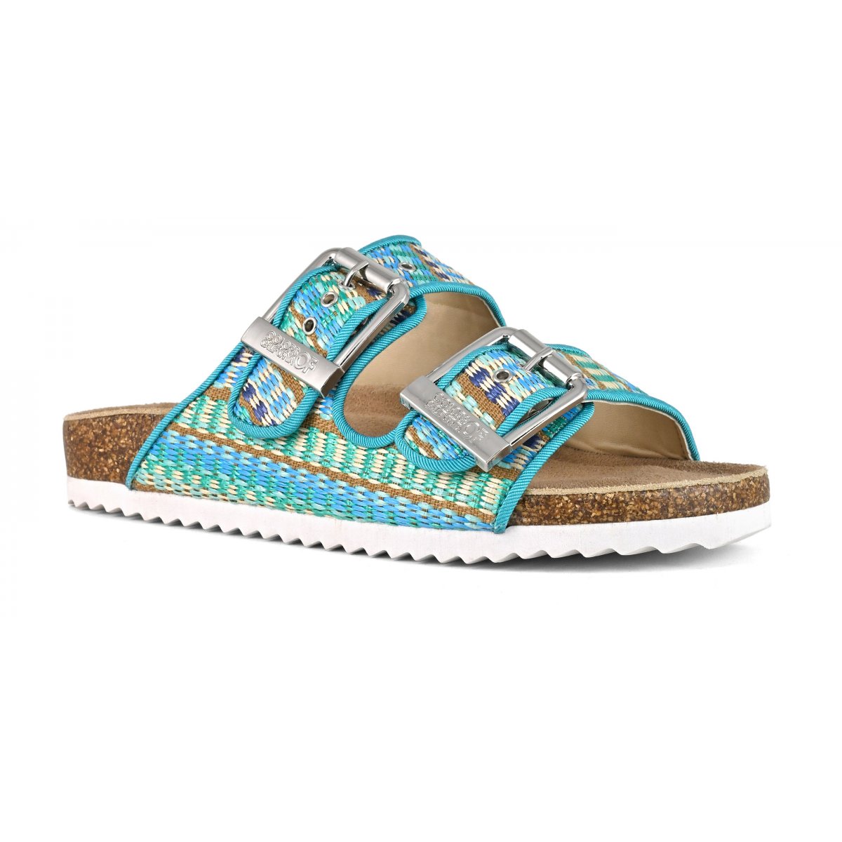 Sandalo rafia con fibbie
