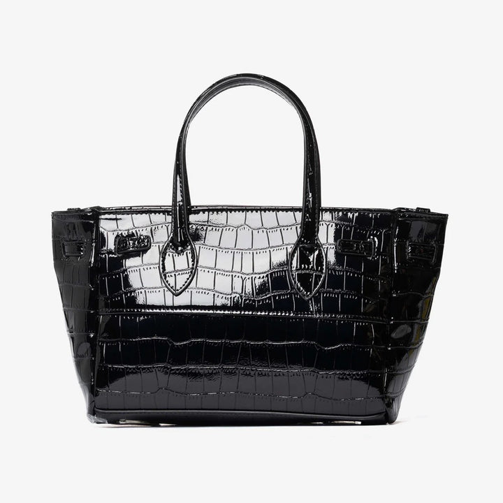 Borsa a Mano Effetto Coccodrillo con Tracolla