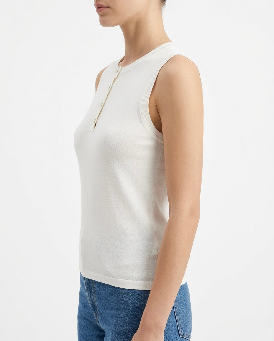 Top in cotone e lino