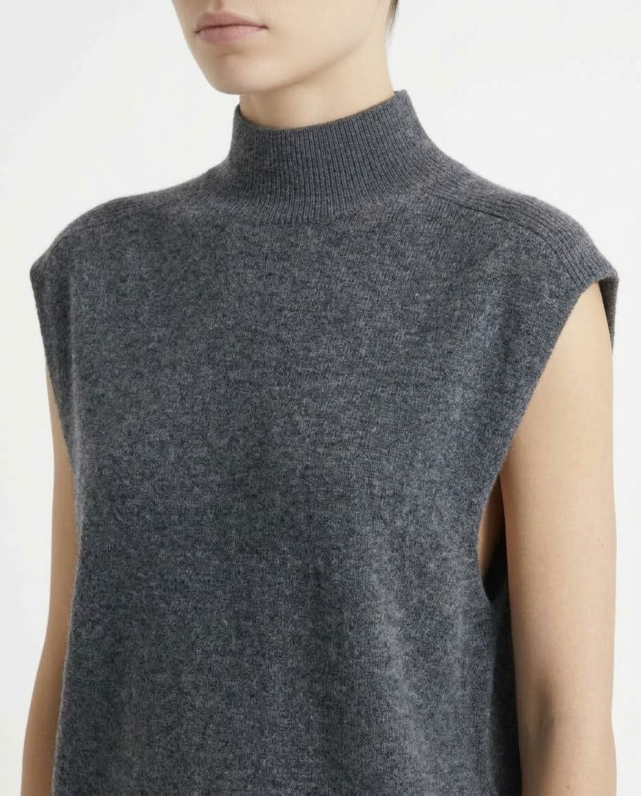 Gilet Maglia H2O Italia in Lana e Cashmere Beige, Grigio Scuro e Cammello