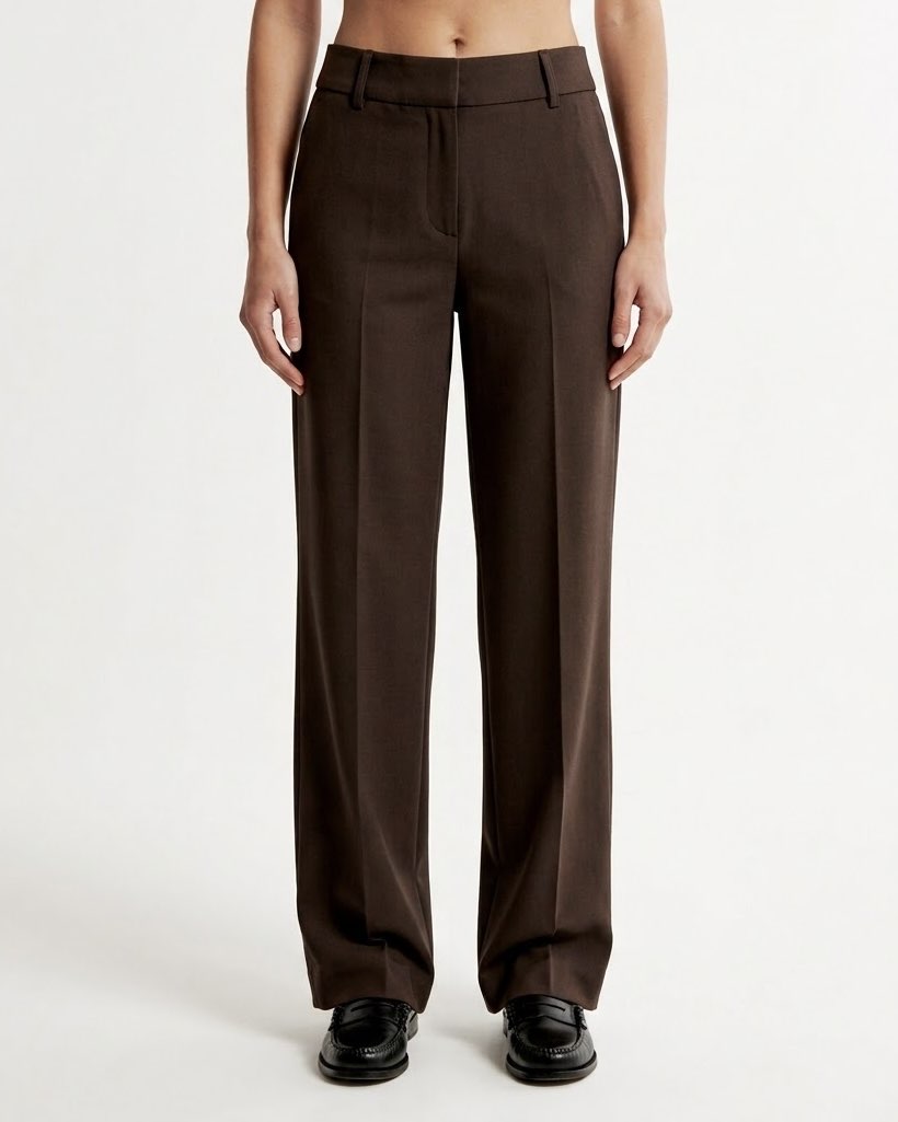 Pantalone Marrone Selected Femme sartoriale dritto
