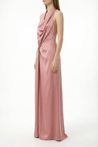 Abito lungo con drappeggio