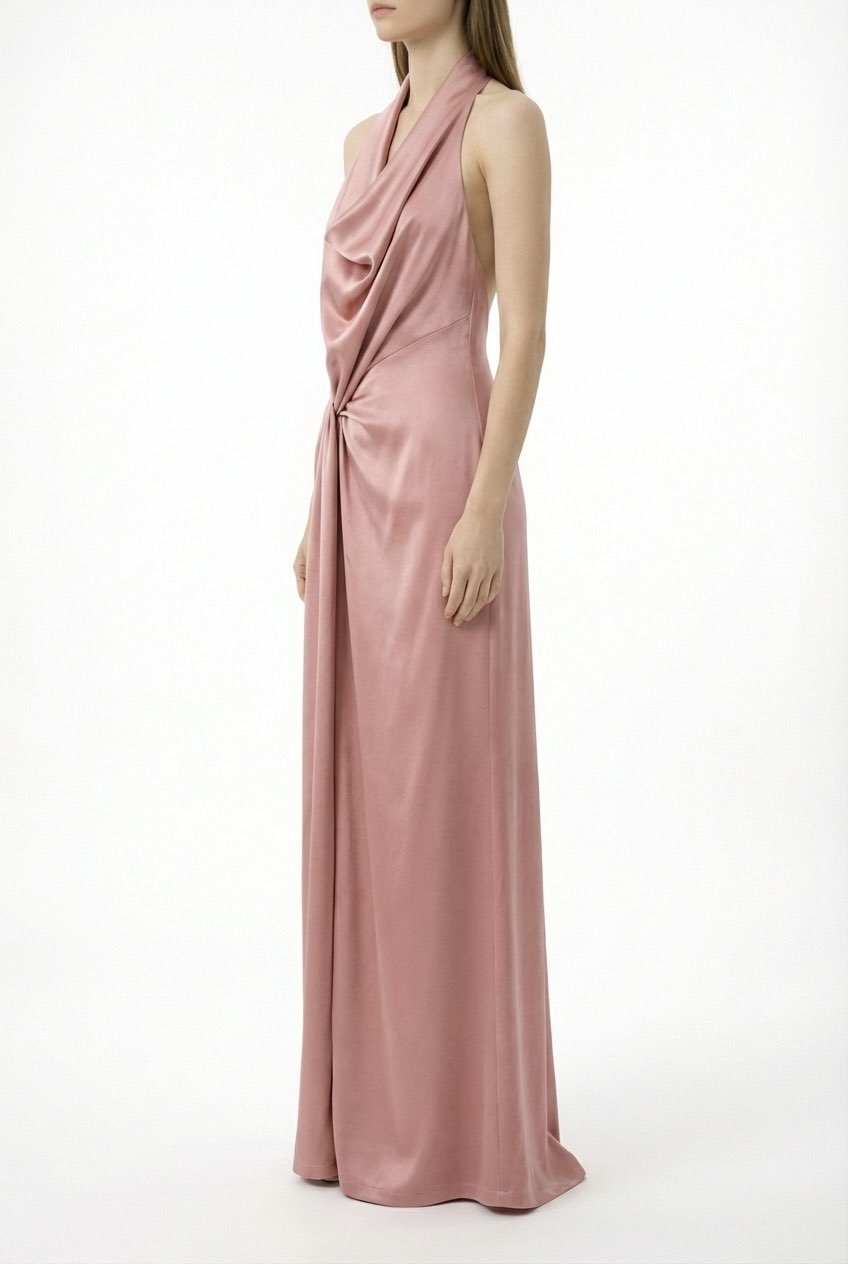 Abito lungo con drappeggio