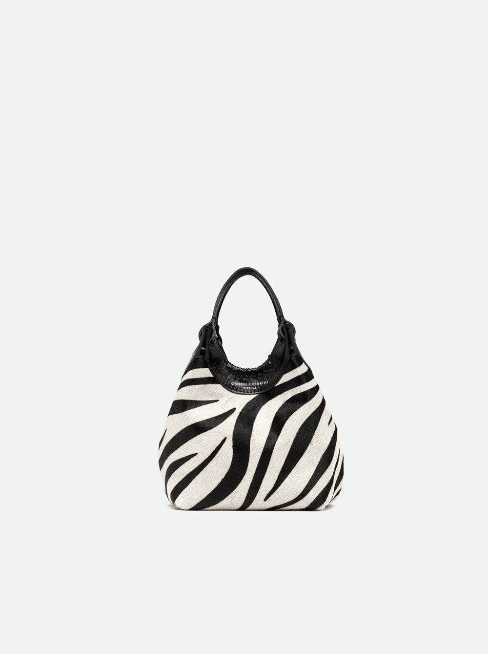 Borsa a Mano Dua Gianni Chiarini in Pelle Effetto Cavallino Zebrata  Piccola
