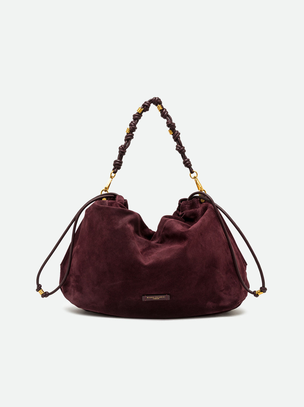 Borsa a Spalla Gianni Chiarini Morgana Grande in Pelle Scamosciata Amarone