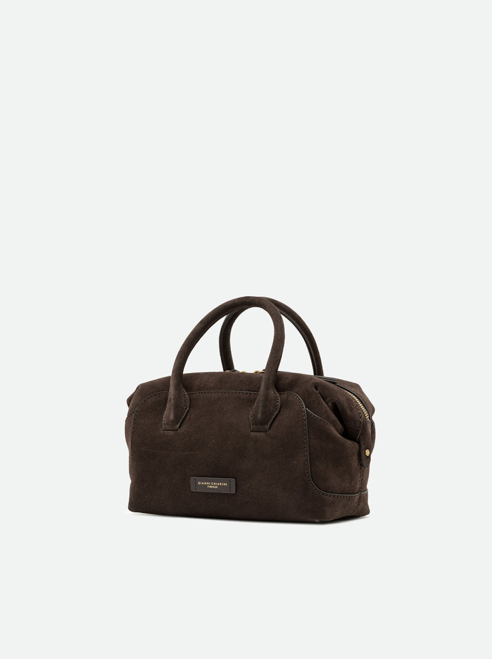 Borsa a Mano Gianni Chiarini Gemma Media in Pelle Scamosciata Moka