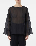 Blusa semi-trasparente