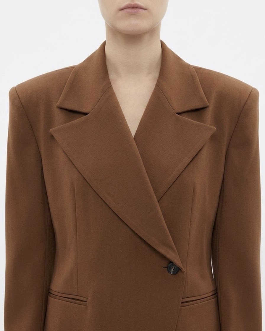 Abito Blazer Corto H2O Italia Marrone con Drappeggio Laterale