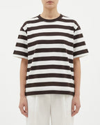 T-shirt a righe bordeaux e bianche