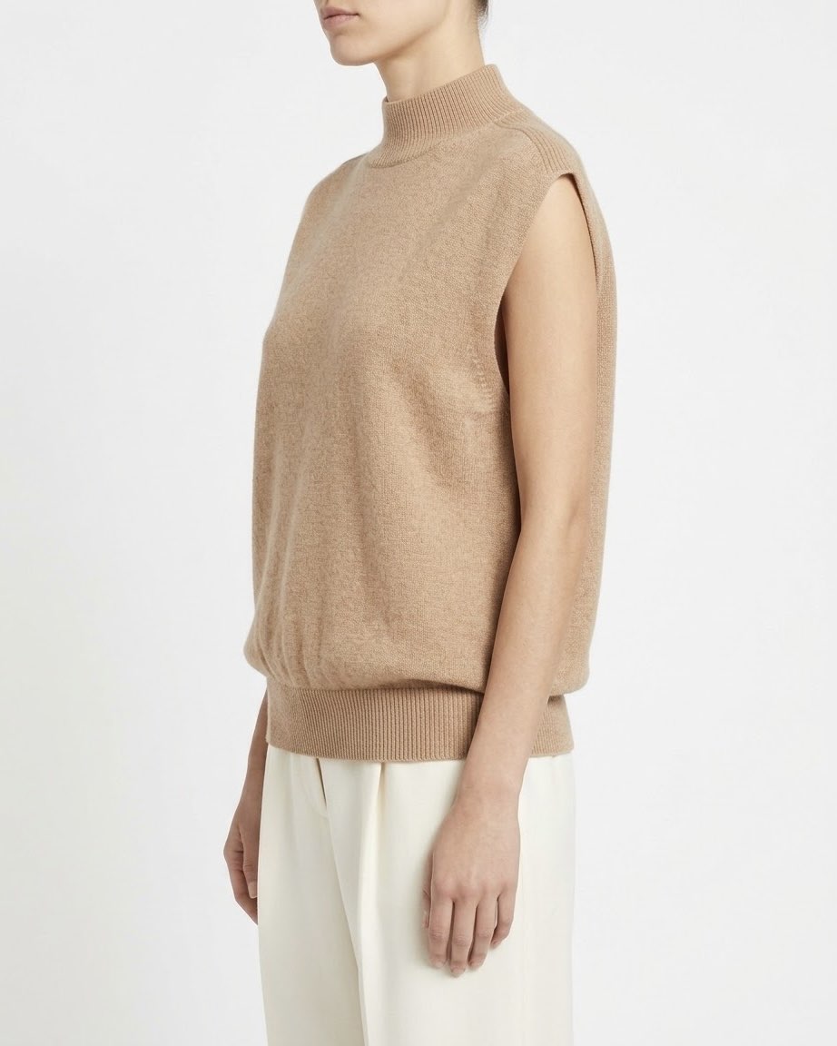 Gilet Maglia H2O Italia in Lana e Cashmere Beige, Grigio Scuro e Cammello