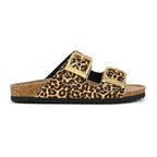 Sandalo doppia fibbia stampa animalier