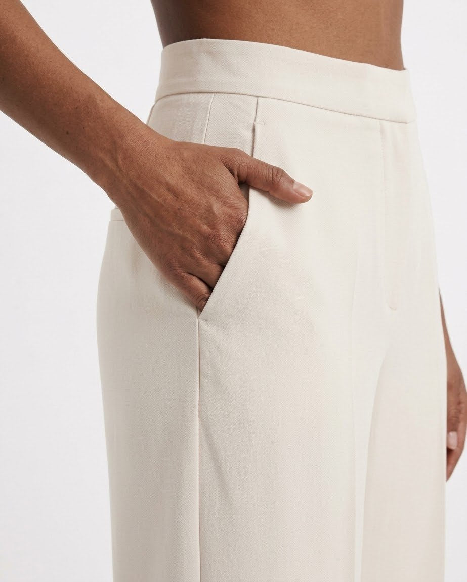 Pantalone Sartoriale Isabelle Blanche Basic Fit