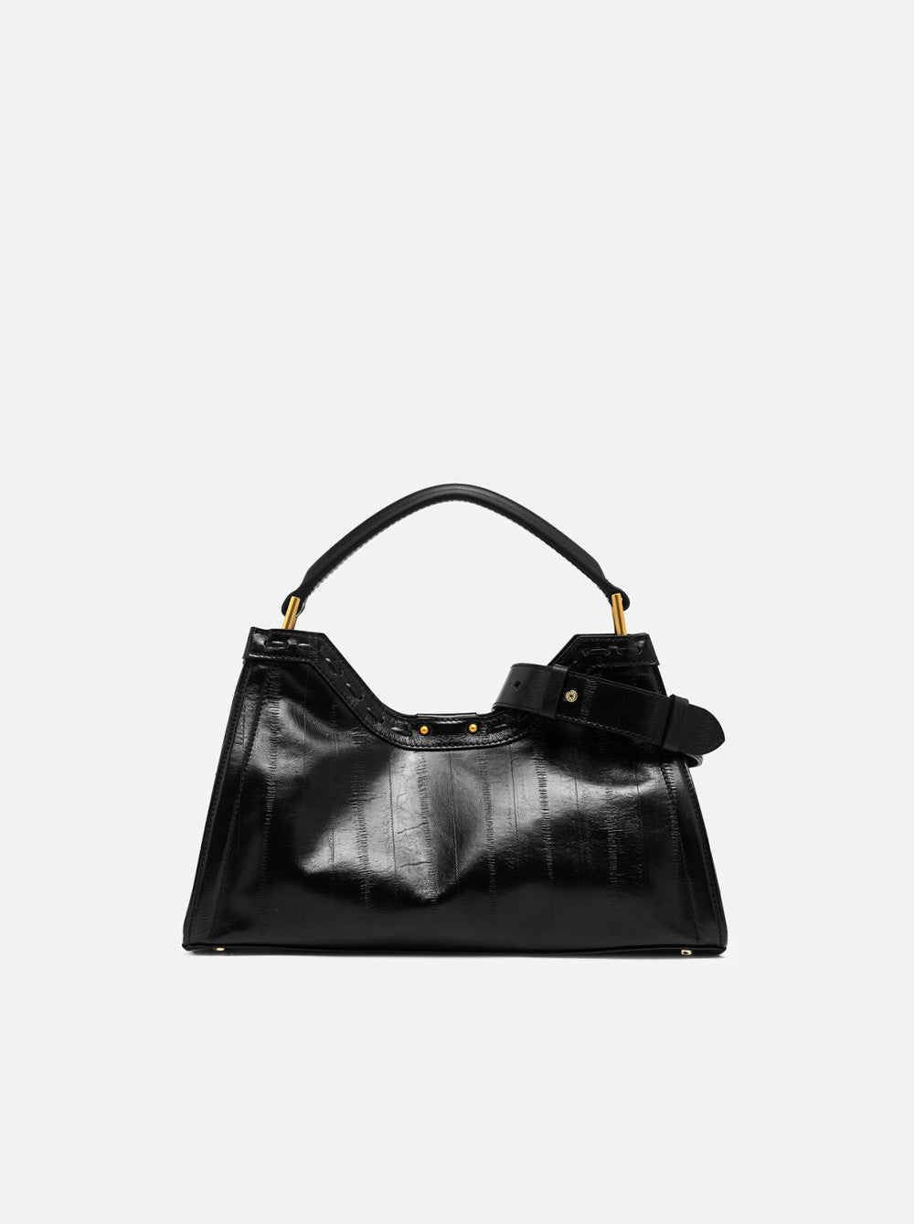 Borsa a mano in pelle anguilla Gianni Chiarini Nero