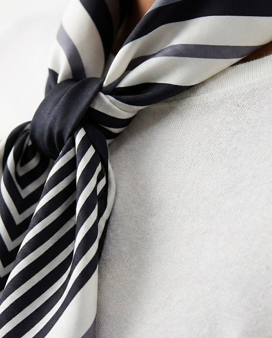 Foulard quadrato fantasia geometrica