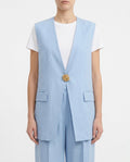 Gilet con bottone gioiello