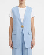 Gilet con bottone gioiello