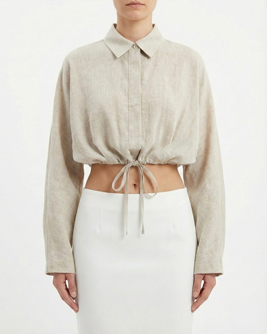 Camicia corta in lino