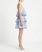 Abito corto a fascia stampa floreale