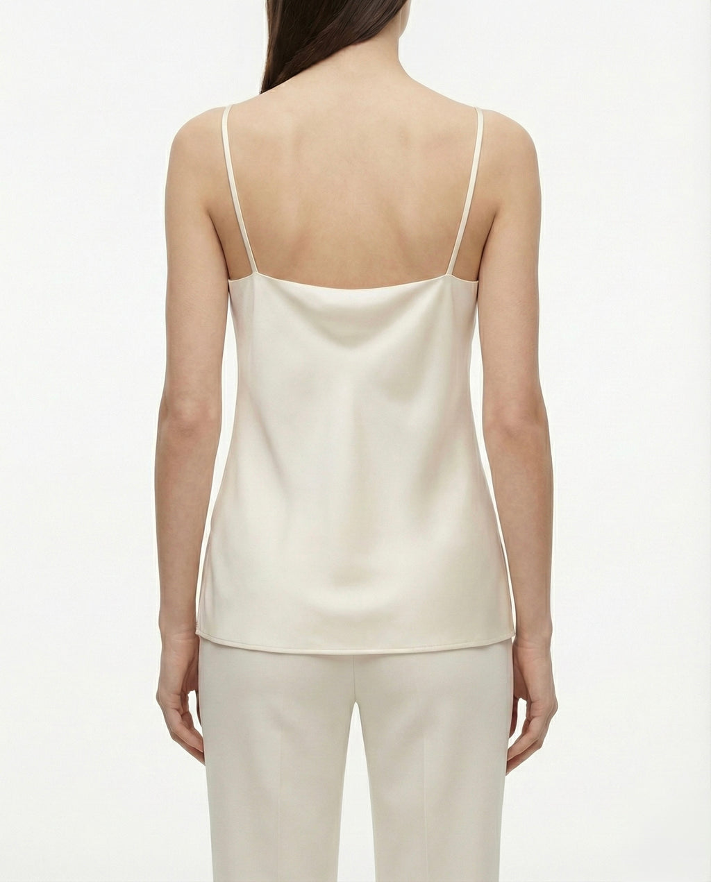 Top in raso con scollo drappeggiato e